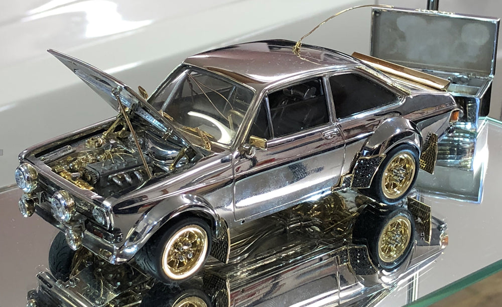 Amazing 1/25 Scale Ford Escort Made From Precious Metals Is Coming To Petrolicious Drivers' Meeting