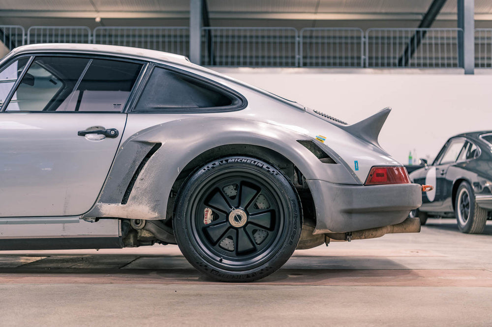 The Test Mule For The Singer Dynamics and Lightweighting Study Is Coming To The Petrolicious Drivers' Meeting!