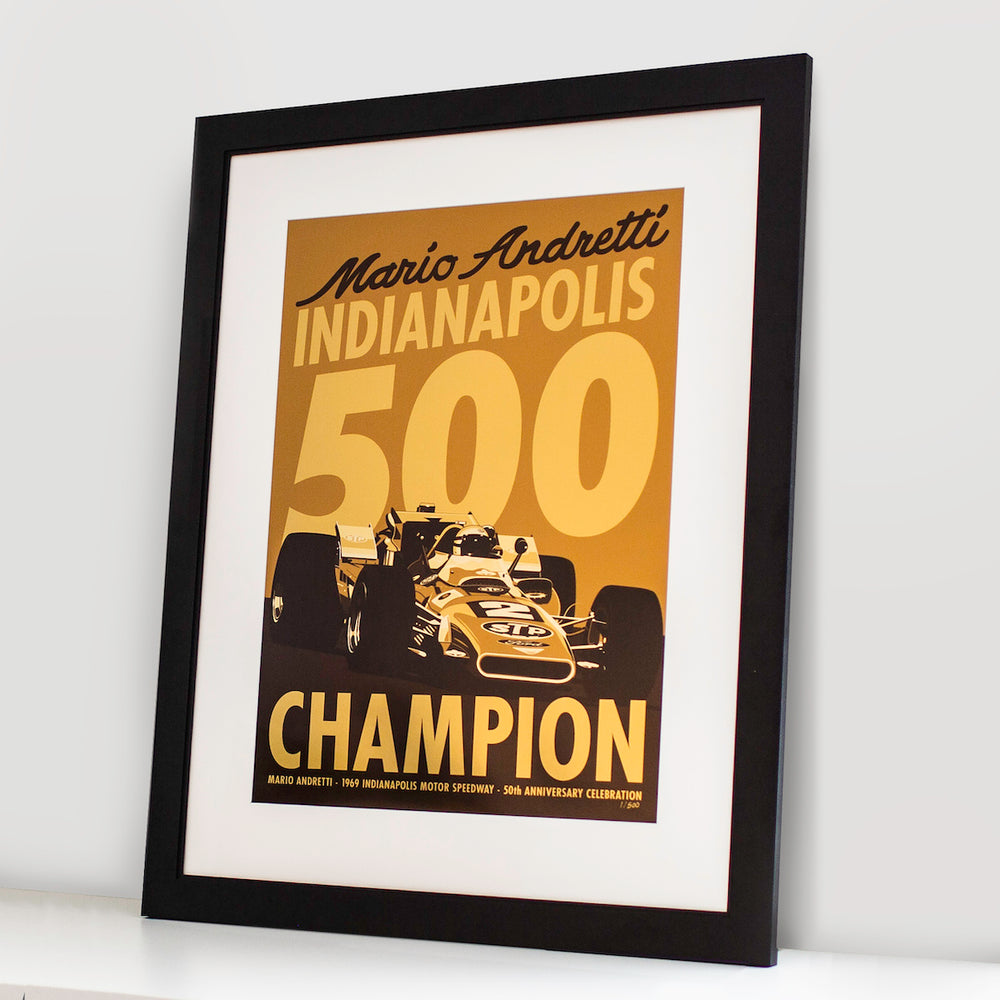 Petrolicious Shop Celebrates Mario Andretti's 1969 Indy 500 Victory