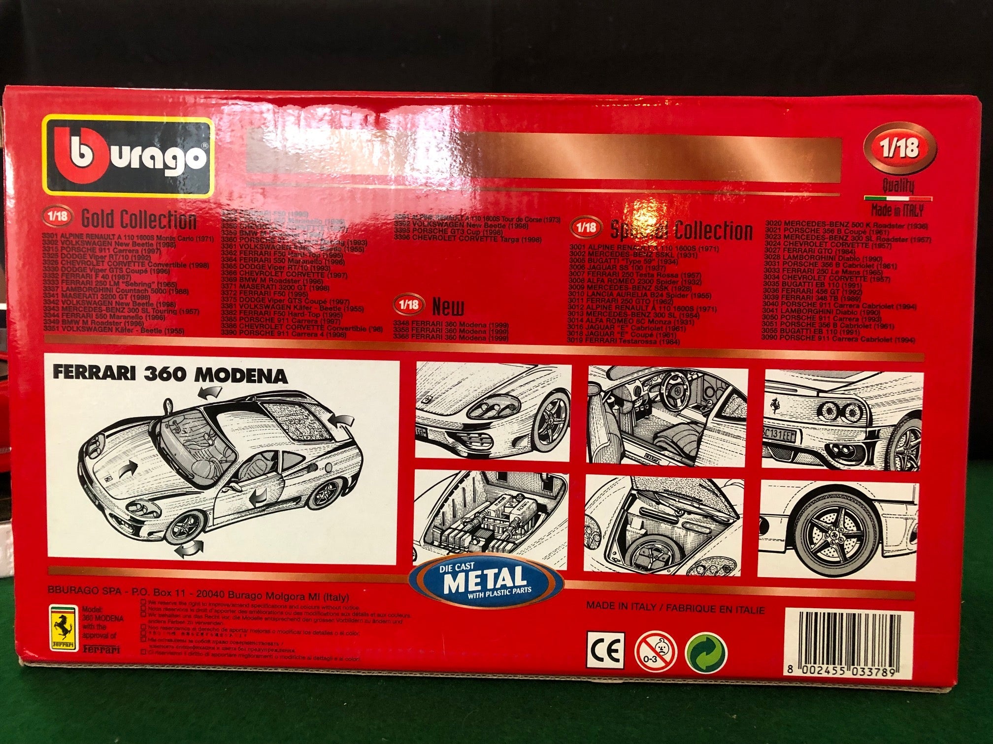Ferrari 360 Modena Callenge Red by BBurago 1:18 - Default Title