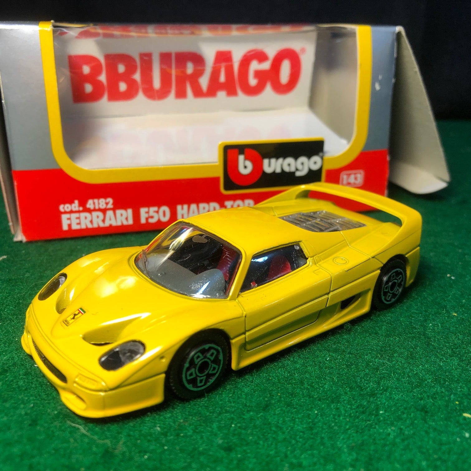 Ferrari F50 Hard Top Yellow by BBurago 1:43 (4182)(S Bx