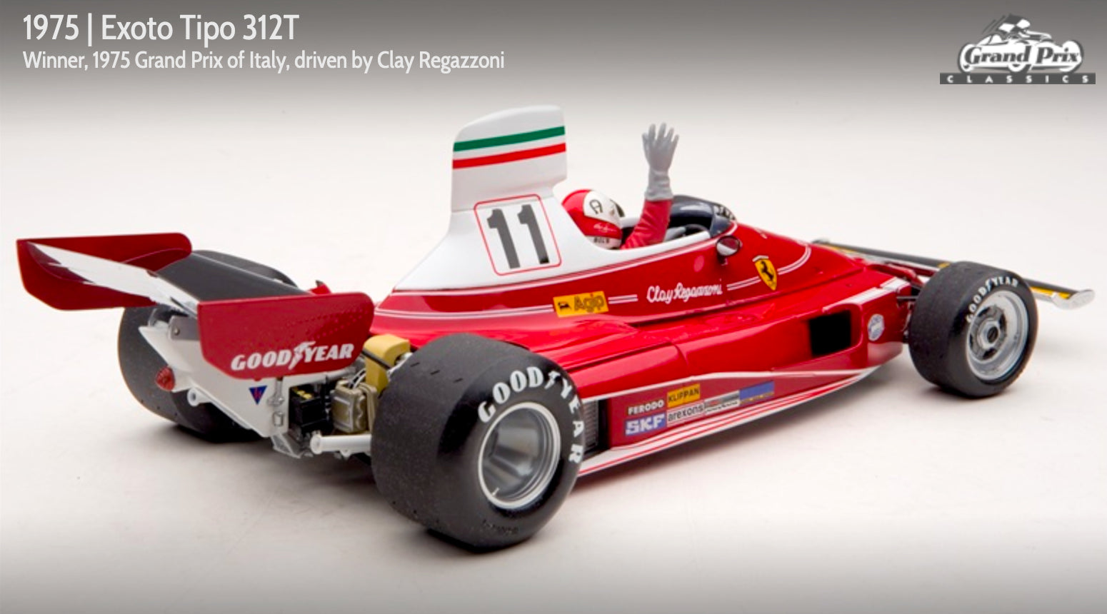 1975 Ferrari 312T Clay Regazzoni w/Driver by Exoto 1:18 (97051
