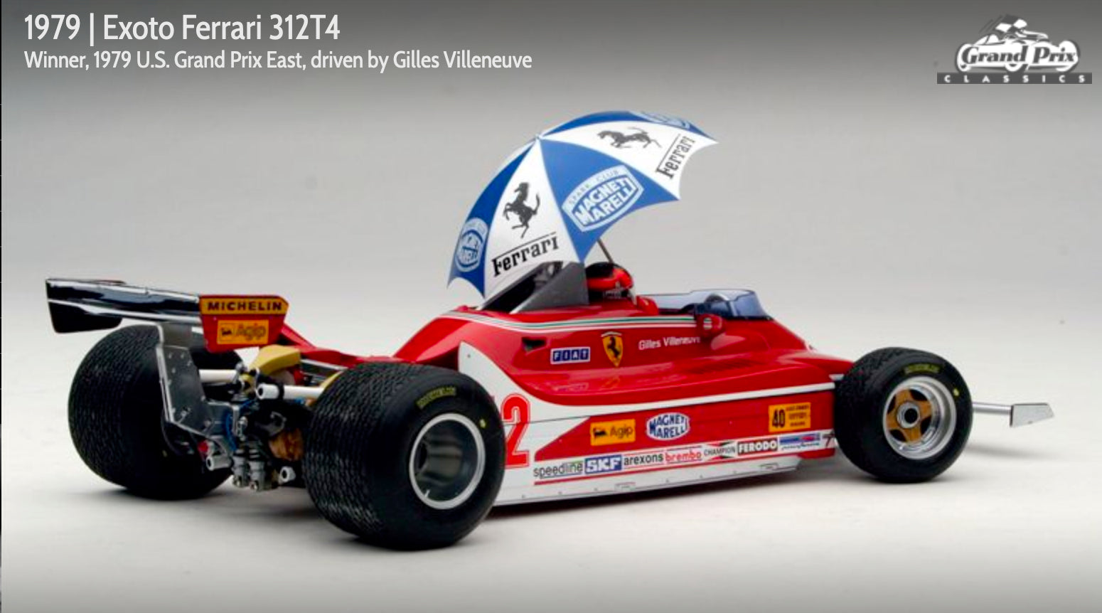 1979 Ferrari 312T4 Gilles Villeneuve Grid w/Umbrella by Exoto 1:18 (97075)