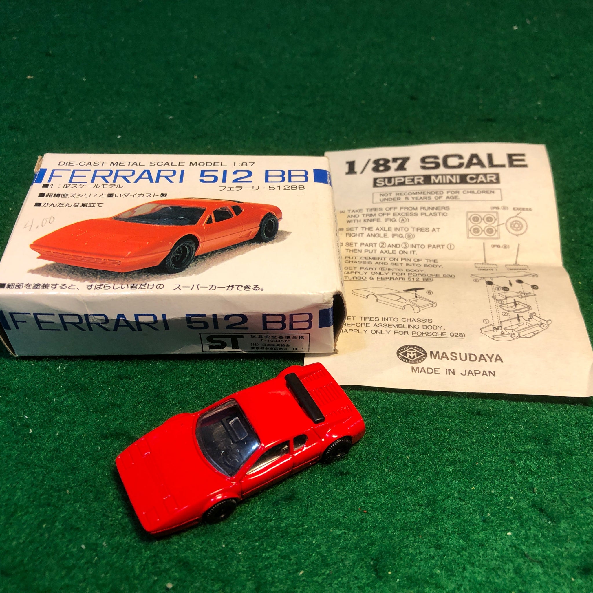 Ferrari 512 BB Red by Masudaya 1:87 HO (2)