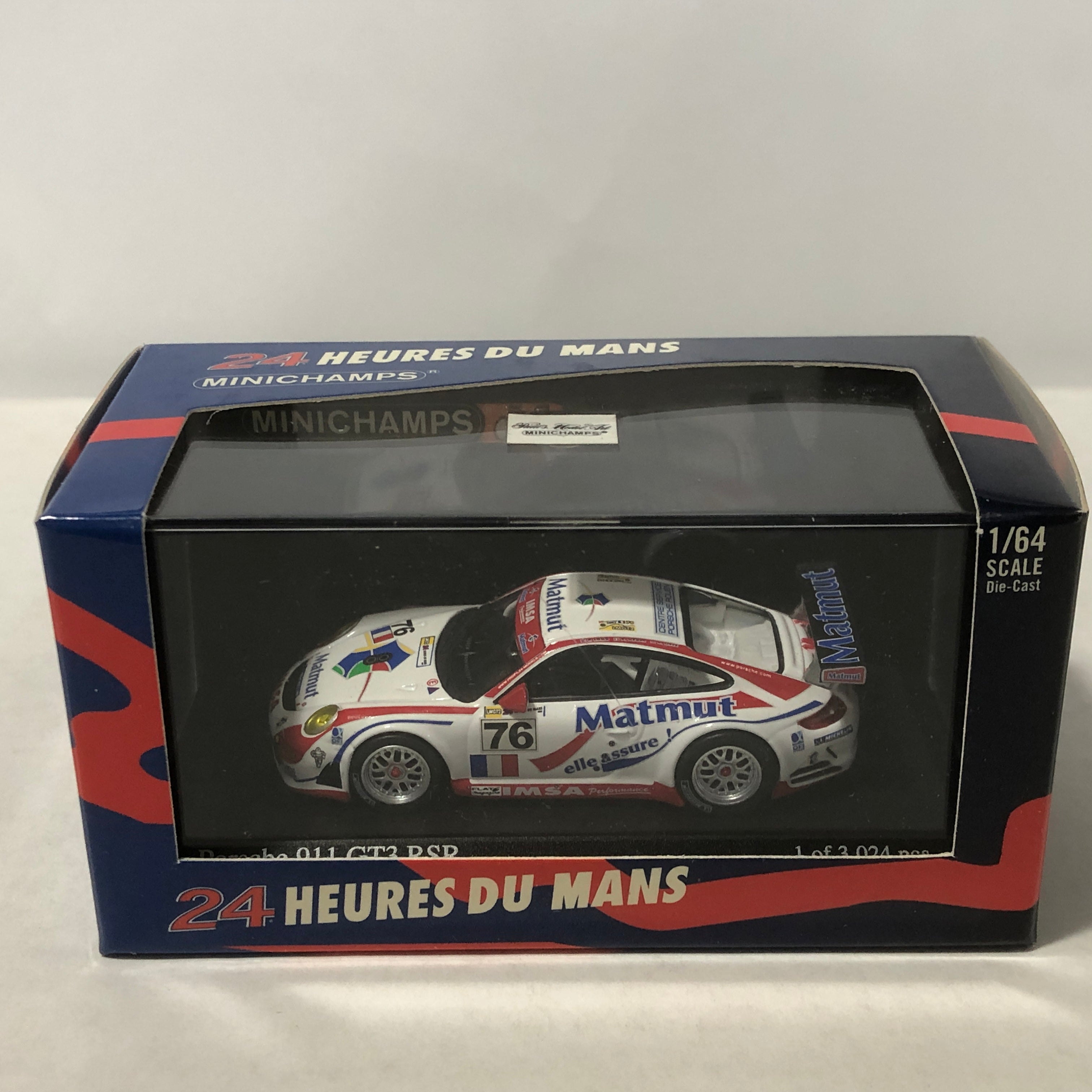 Porsche 911 GT3 RSR 2007 Le Mans N 76 by Minichamps 1:64