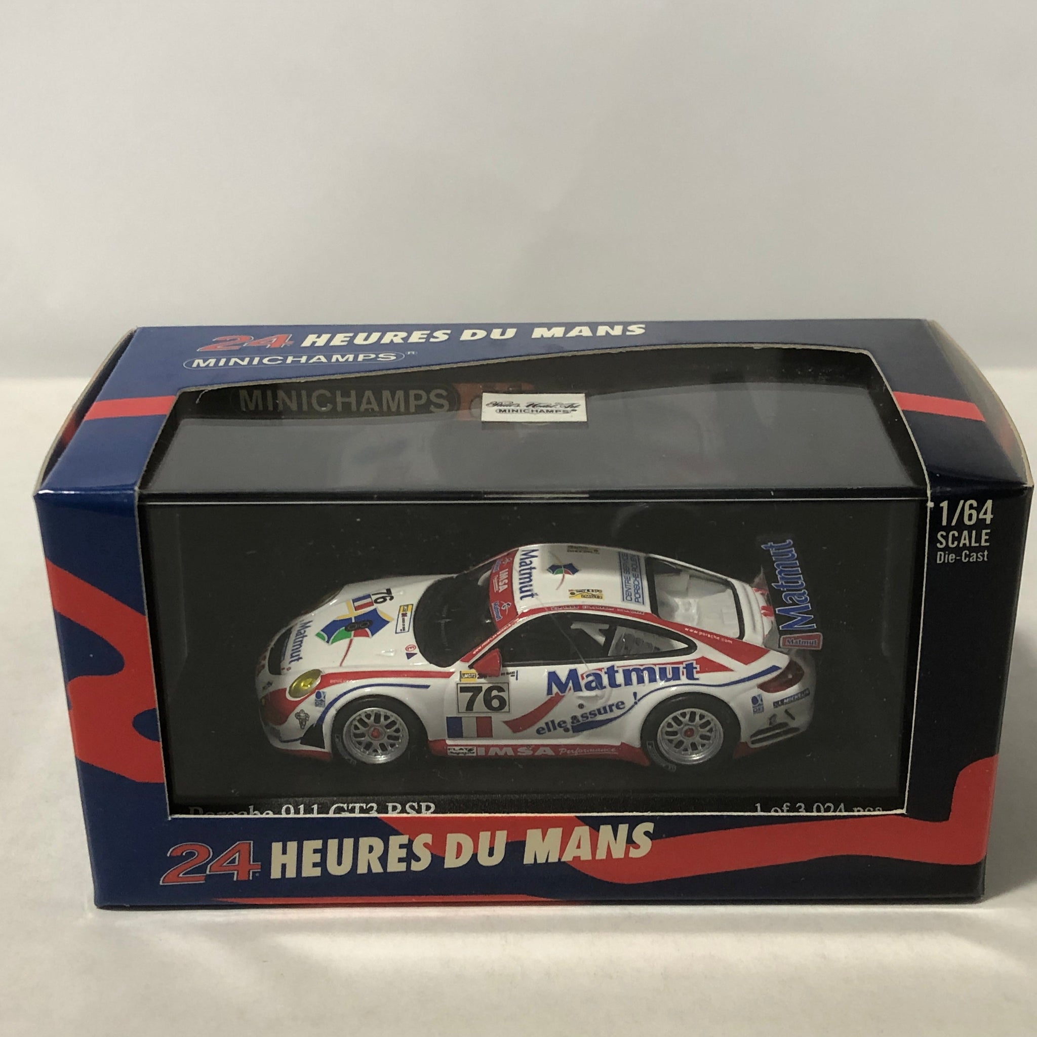 Porsche 911 GT3 RSR 2007 Le Mans N 76 by Minichamps 1:64 (640076776)(Ltd Ed)
