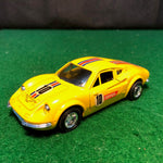 Ferrari 246 Dino N 10 Yellow w/Friction Motor by Shinsei 1:37 (4405)(No box)