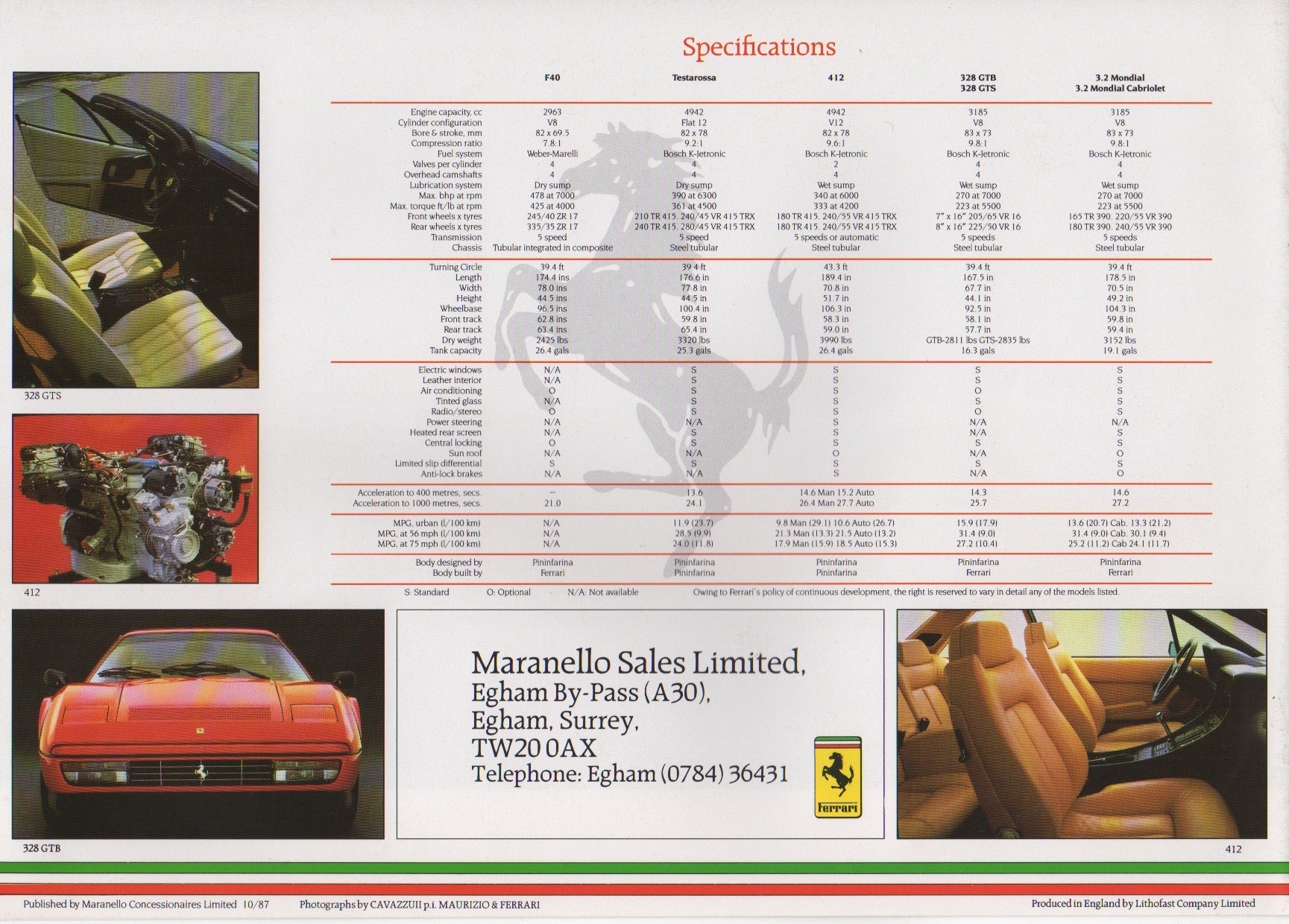 Ferrari Product Range 1987 Brochure (UK)(10/87) - Petrolicious