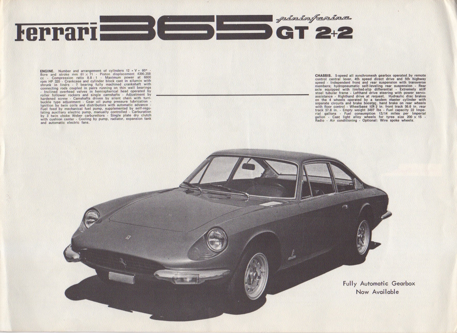 Ferrari Product Range 1969-1971 Brochure - Hollywood Sport Cars