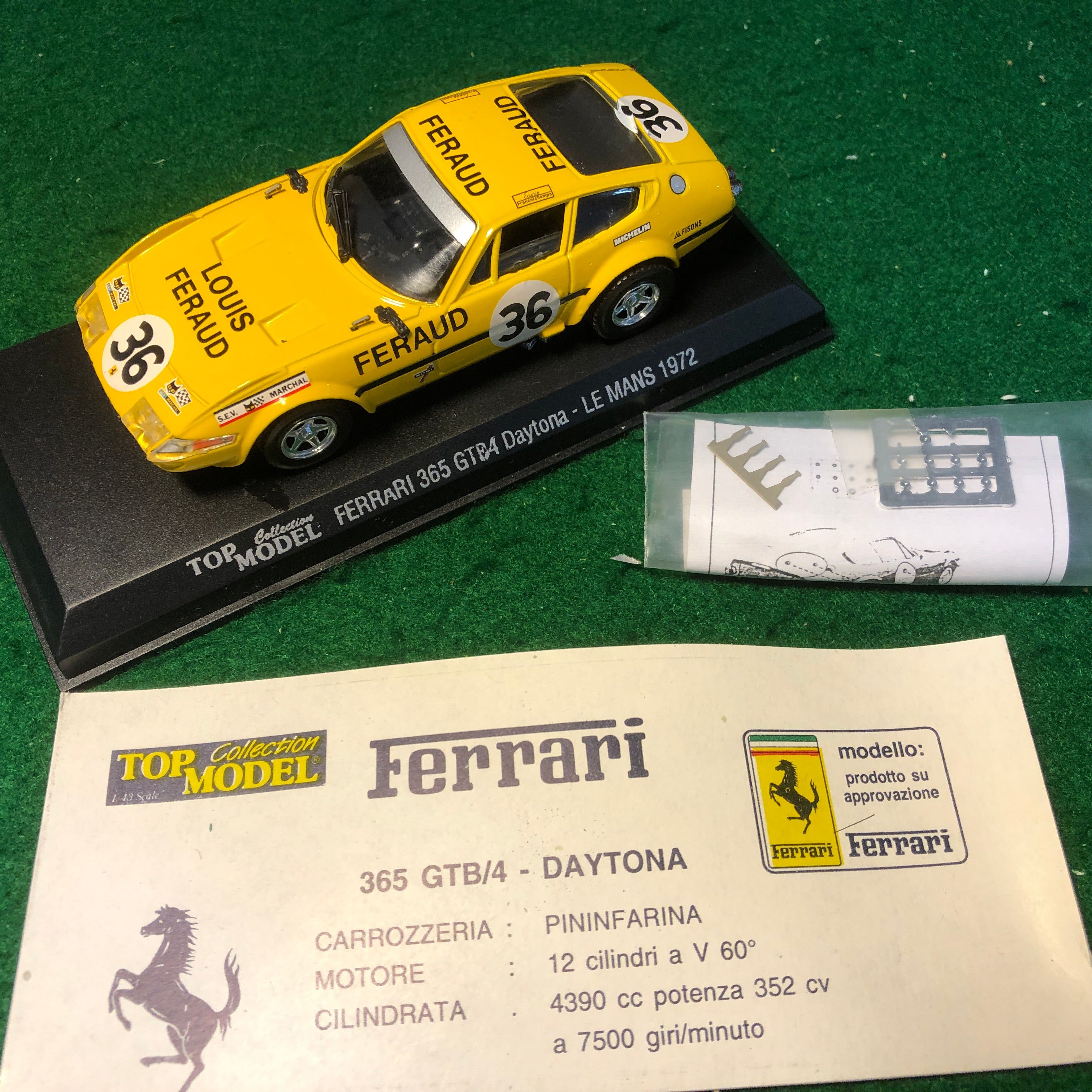 Ferrari 365 GTB/4 Comp Daytona N 36 Le Mans 1972 by Top Model 1:43