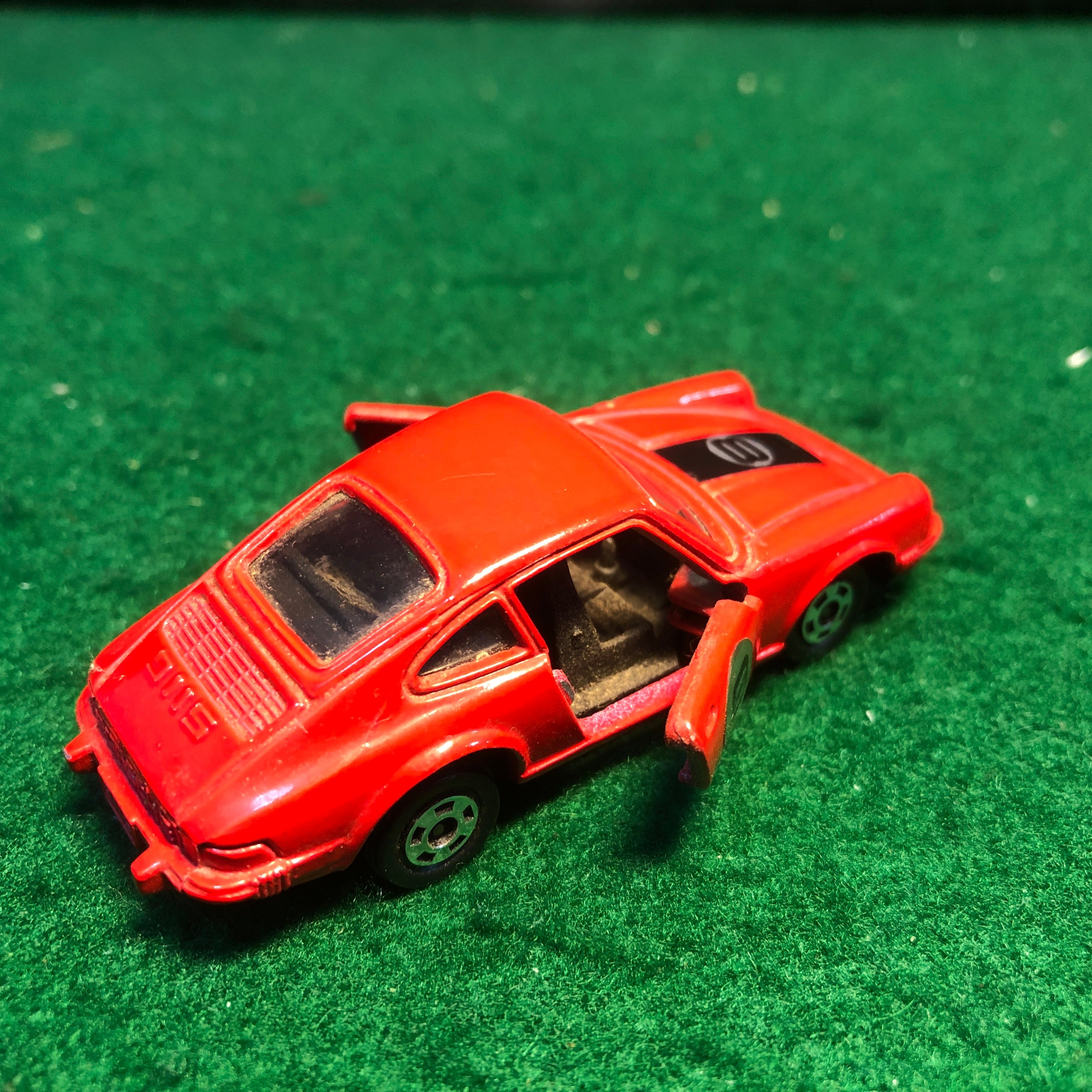 Porsche 911 S Red N 8 by Tomica 1:61 (F3)(No box) - Petrolicious