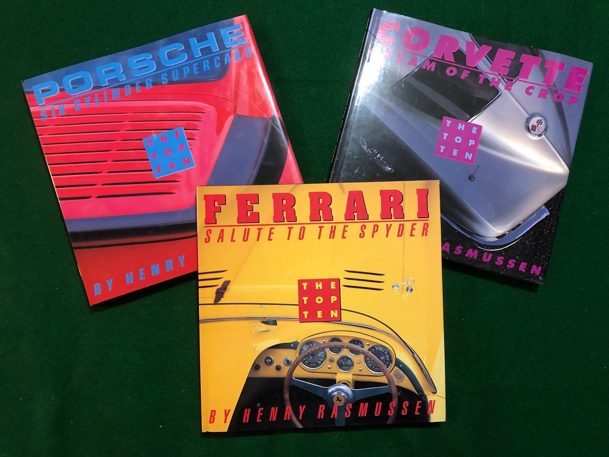 Ferrari / Porsche / Corvette - Top Ten 3-Book Set - Autographed