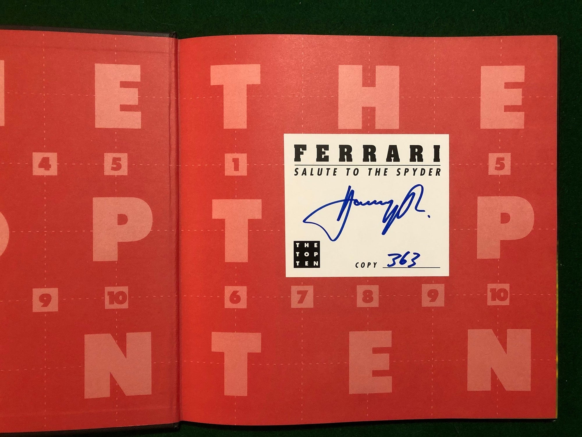 Ferrari / Porsche / Corvette - Top Ten 3-Book Set - Autographed