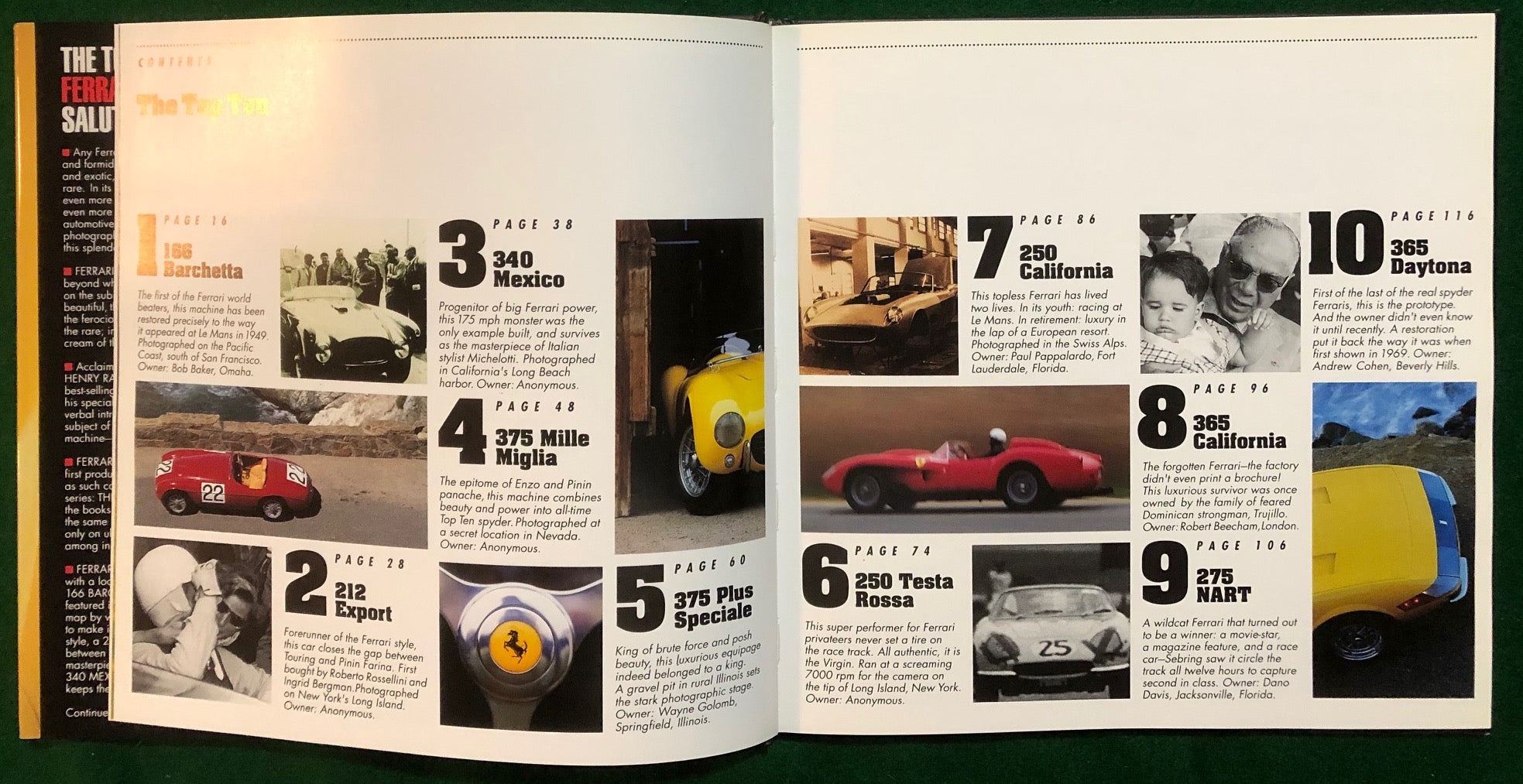 Ferrari / Porsche / Corvette - Top Ten 3-Book Set - Autographed