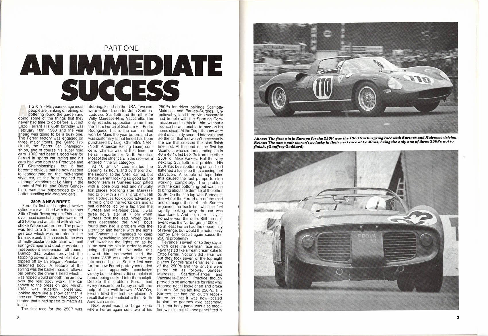 Ferrari "P" Series, The Rear Engined V-12 Sports Cars 1963-69 (N Beehl)