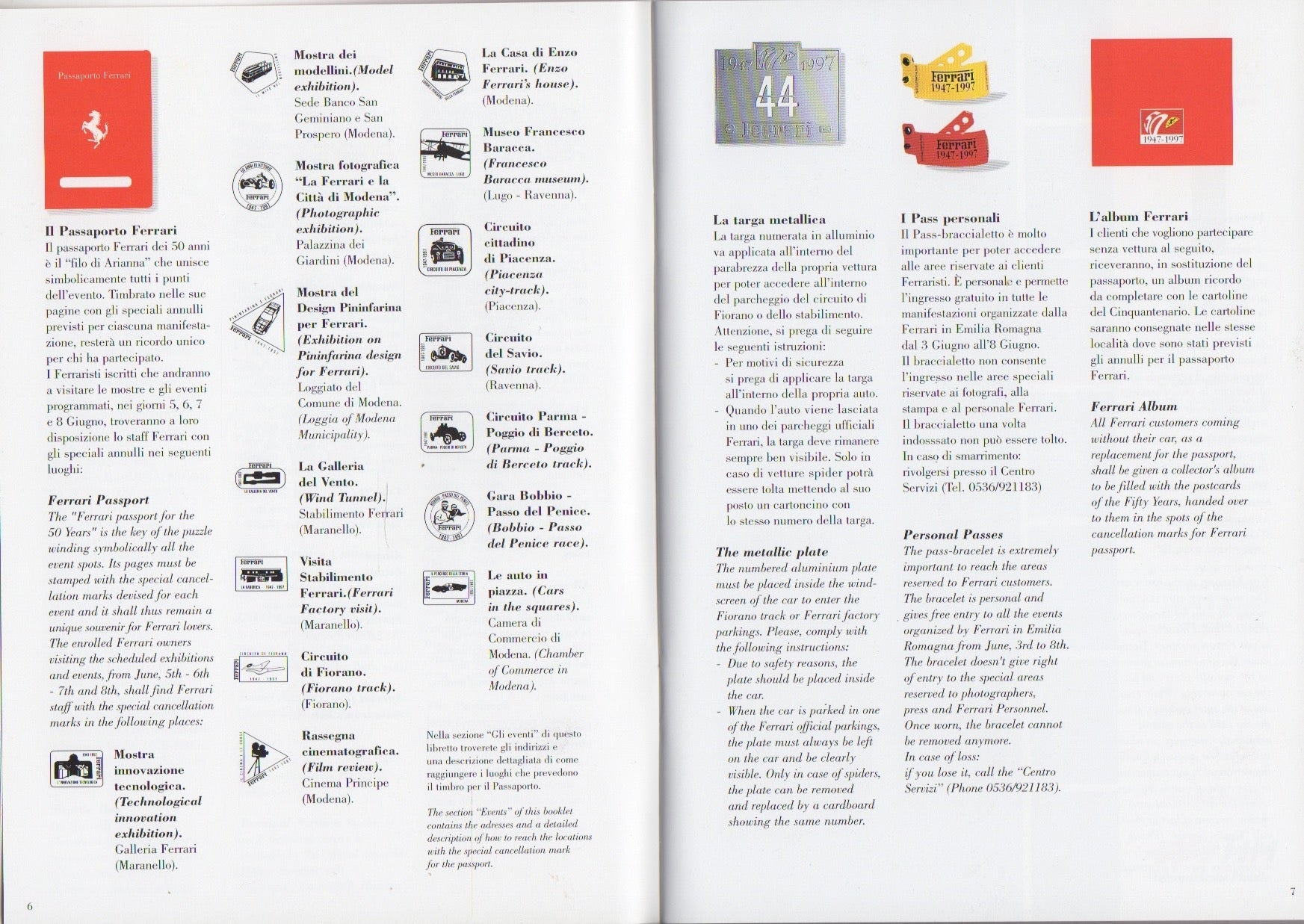 Ferrari 1947-1997 50 Years Celebration Information Guide (1215/97