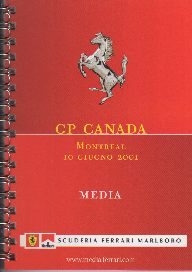 Ferrari F1 Media Booklet GP Canada 2001 (1681/01)