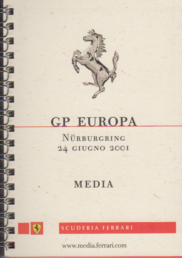 Ferrari F1 Media Booklet GP Europe Nurburgring 2001 (1681/01)