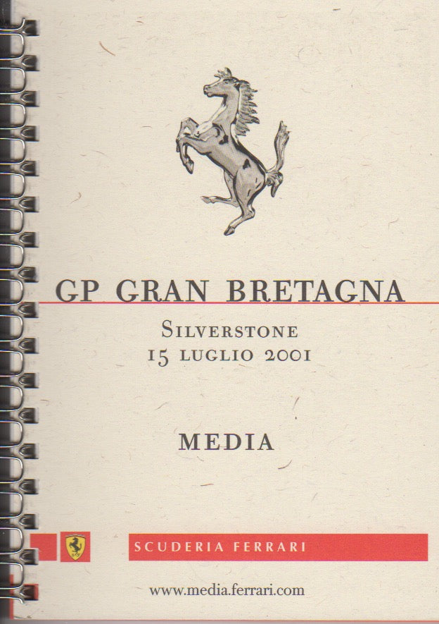 Ferrari F1 Media Booklet GP Britain 2001 (1681/01)