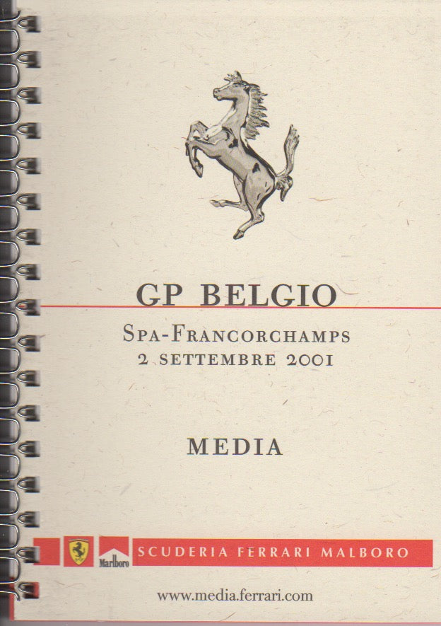 Ferrari F1 Media Booklet GP Belgium 2001 (1681/01)