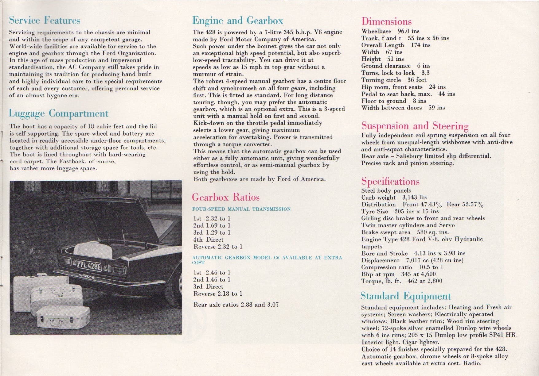 AC 428 Convertible 1970 Brochure