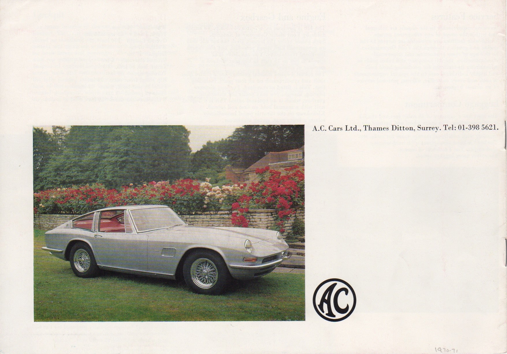 AC 428 Convertible 1970 Brochure